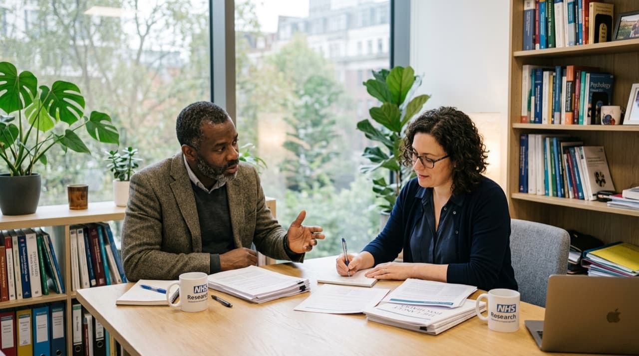 Licensed clinical psychologists and mental health researchers reviewing clinical literature and evidence-based standards